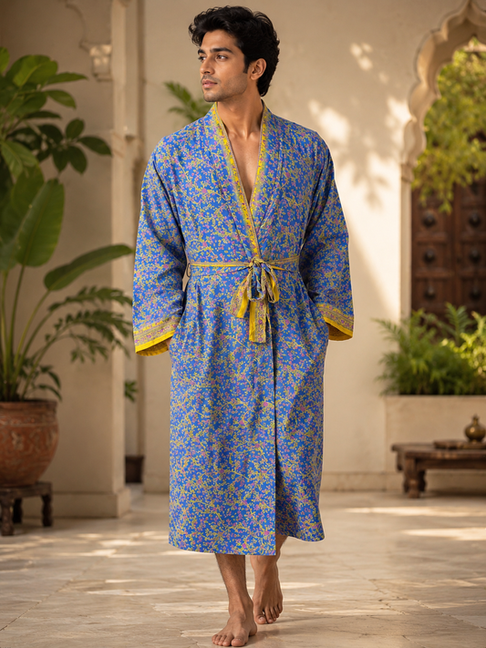 Silky Soft Mens Kimono Robe | Masculine Elegant Classic Sustainable Vintage House Robe gift, Timeless Comfy Lounge Beach Cover Up, Nightwear
