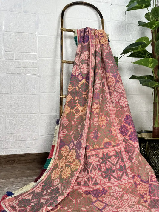 Tapis Dhurrie tissé à la main en coton de style vintage - 6 pieds par 4 pieds