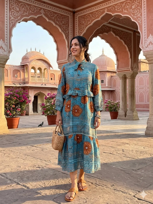 Recycled Silk Sari Summer Dress – Boho Halter Midaxi Dress, Flowy Festival & Ibiza Holiday Dress, Lightweight Hippie Chic Style Gift for Her