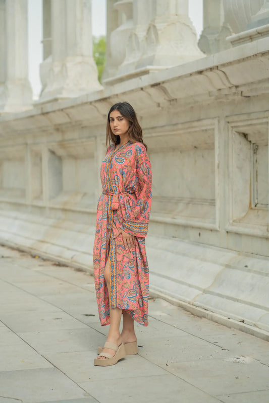 Luxury Silk Blend Kimono for Women | Long Dressing Gown, Soft Breathable Loungewear, Sleepwear, Bridesmaid & Beach Resort Wear Gift for Her