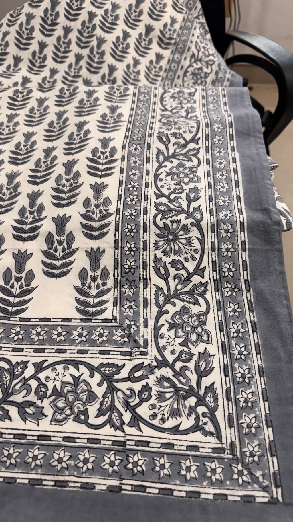 block-printed Cotton Bedsheet & Pillow Cover Set in floral