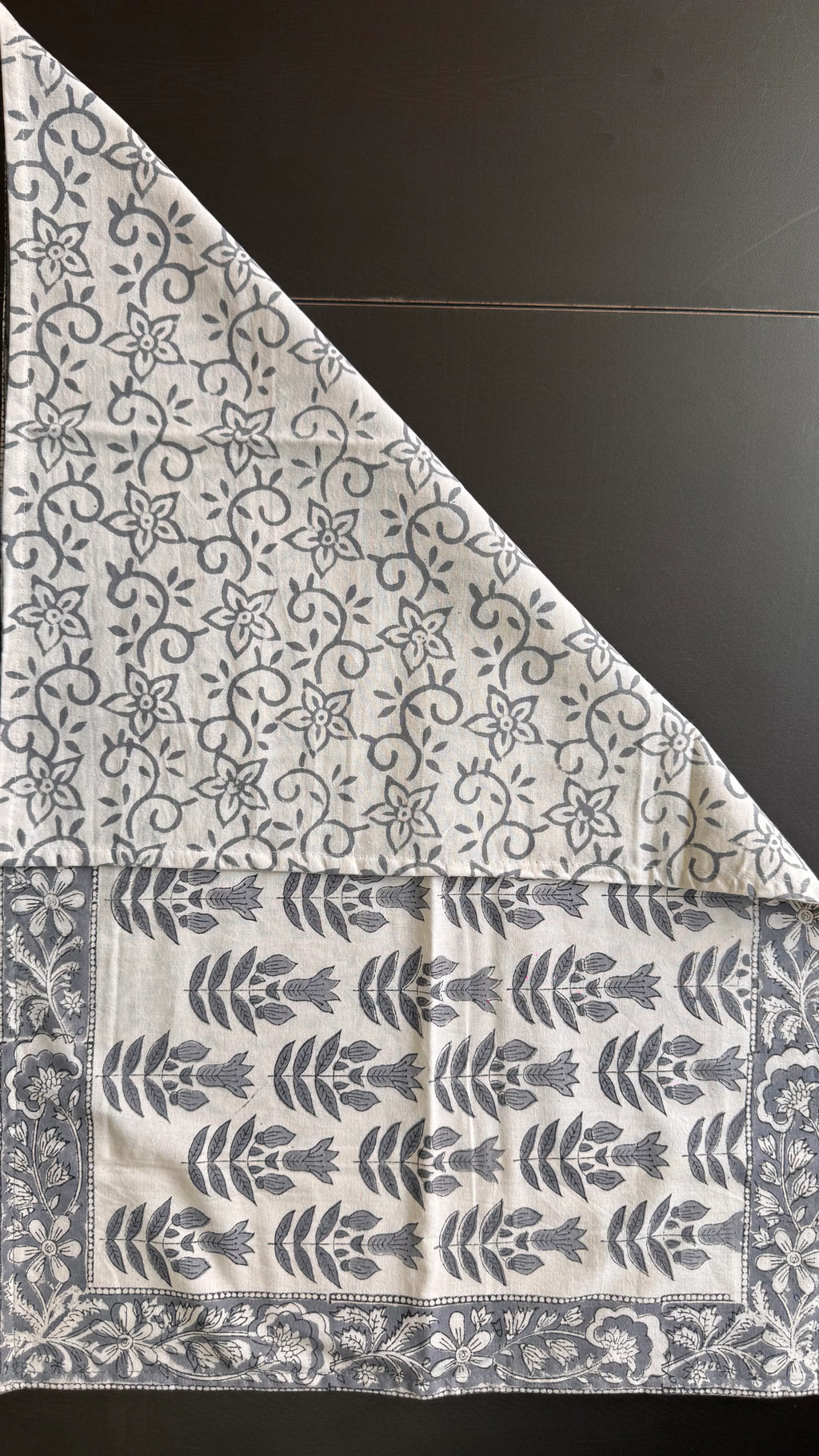 block-printed Cotton Bedsheet & Pillow Cover Set in floral