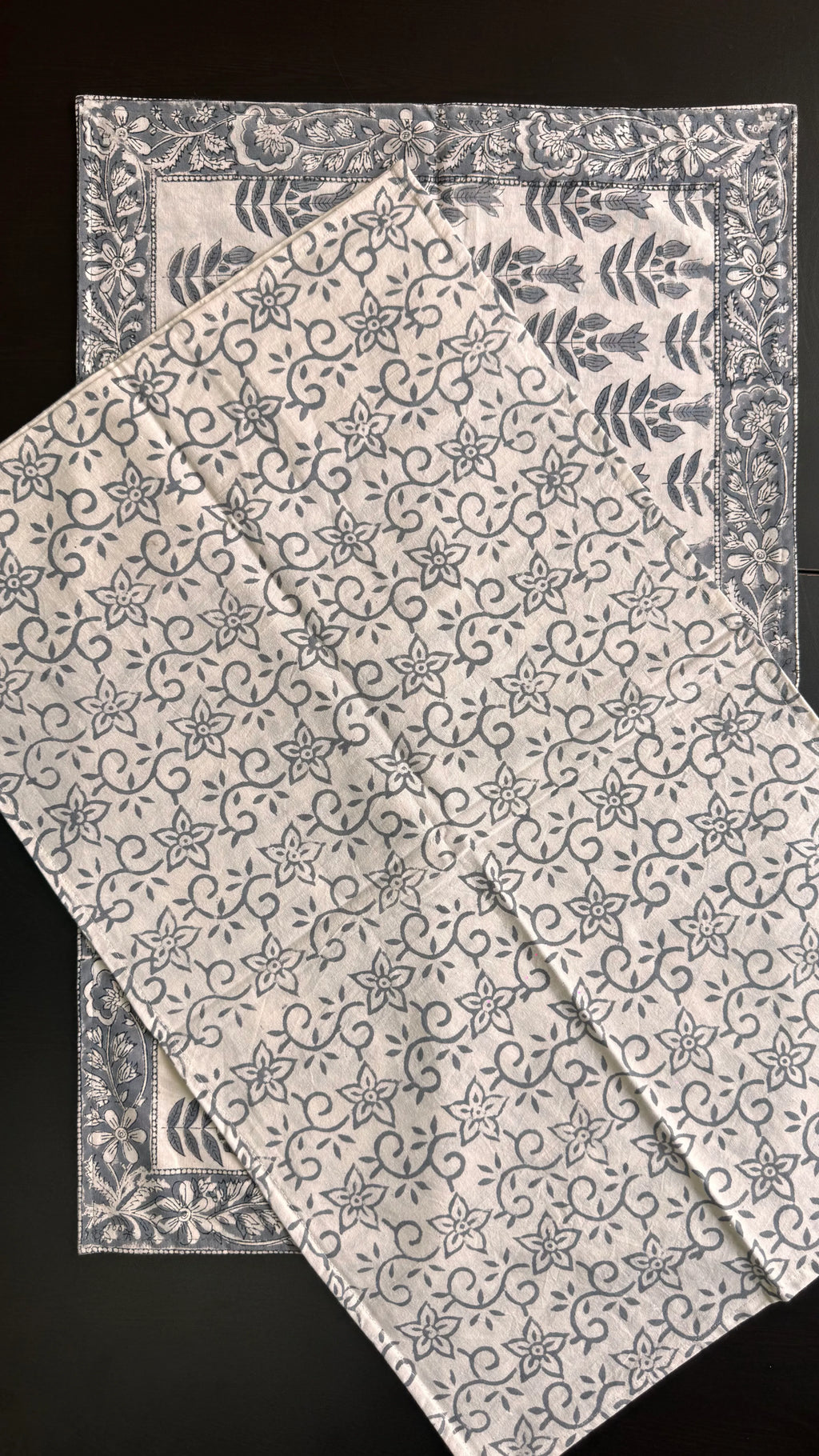 block-printed Cotton Bedsheet & Pillow Cover Set in floral