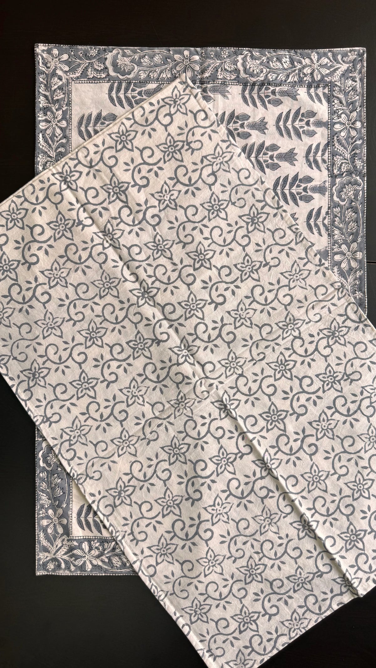 block-printed Cotton Bedsheet & Pillow Cover Set in floral