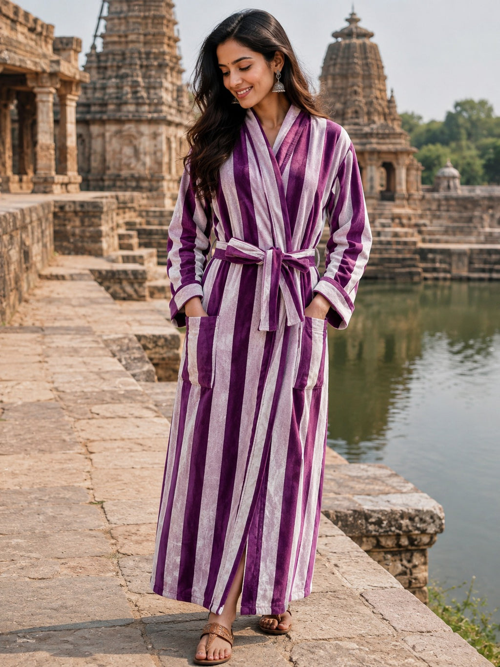 Cozy Velvet Womens Kimono | Boho Dressing Gown Reversible With Lining, Womens Clothing, Bridal Robe, Smoking Jacket For Her, Gift For Her
