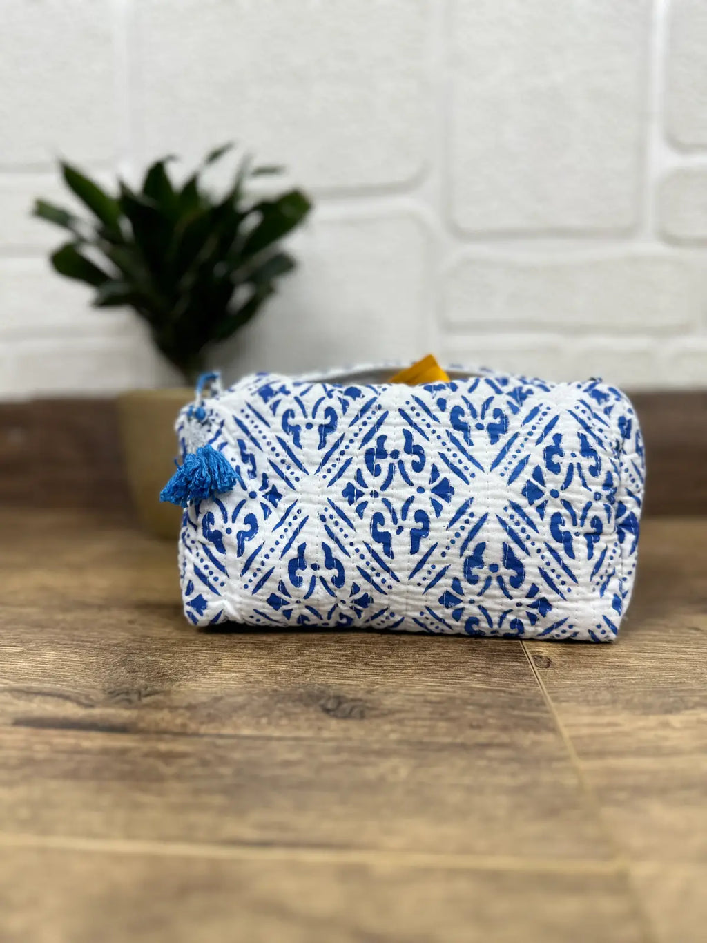 block-printed Toiletry & Makeup Bag