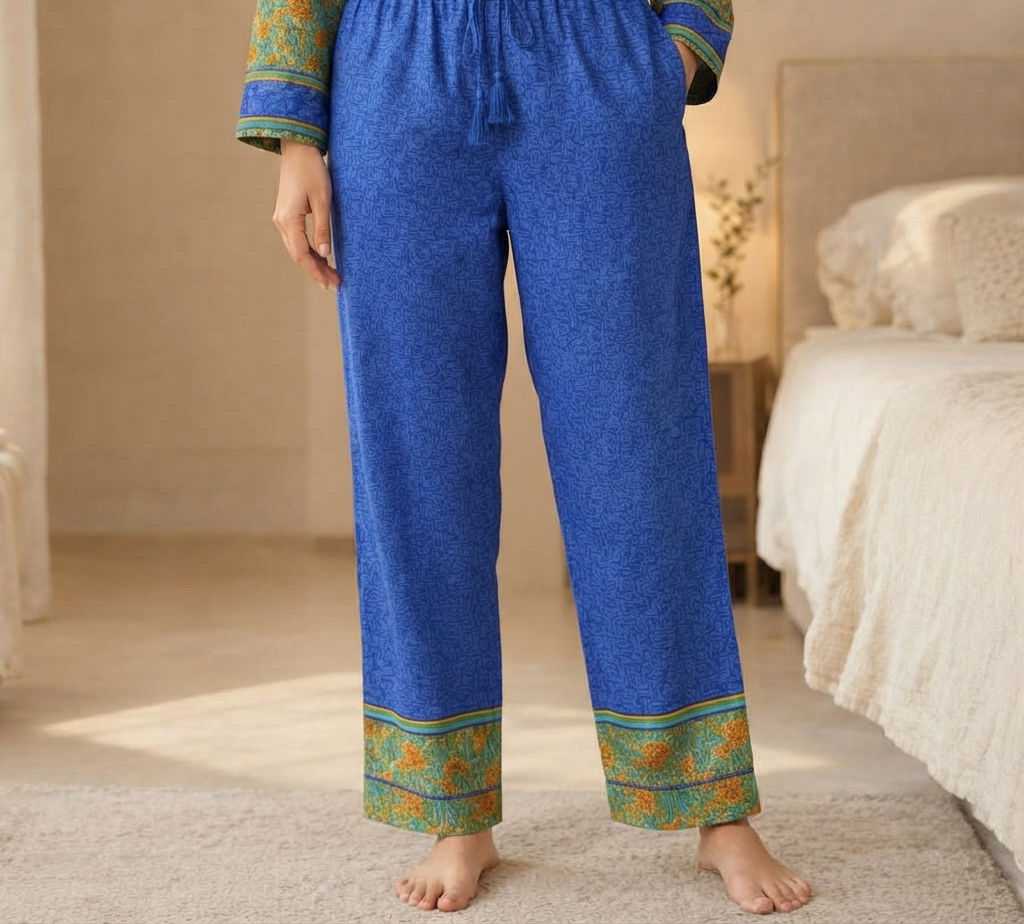 Bridal Silk Blend Pajama Set, Handmade Sari Sleepwear for Honeymoon and Wedding Morning, Bridal Shower Gift, Bachelorette Party, Bride Gift