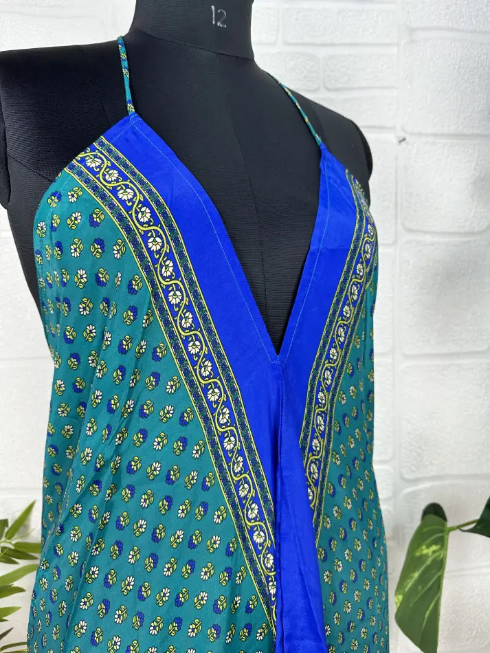 Robe longue d'été magique en soie recyclée Boho, tenue de plage