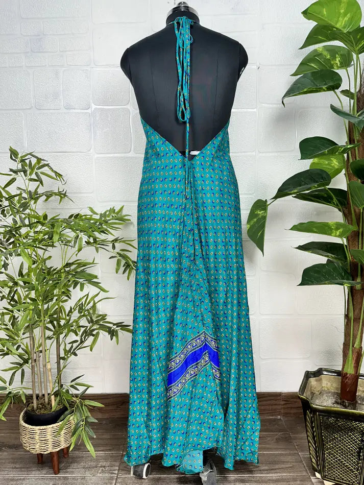Robe longue d'été magique en soie recyclée Boho, tenue de plage