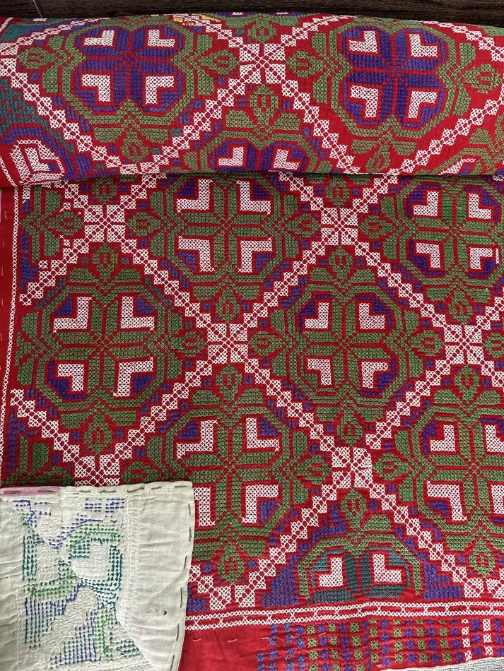 Tapis Dhurrie tissé à la main en coton de style vintage - 6 pieds par 4 pieds