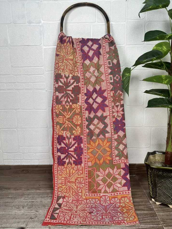 Tapis Dhurrie tissé à la main en coton de style vintage - 6 pieds par 4 pieds