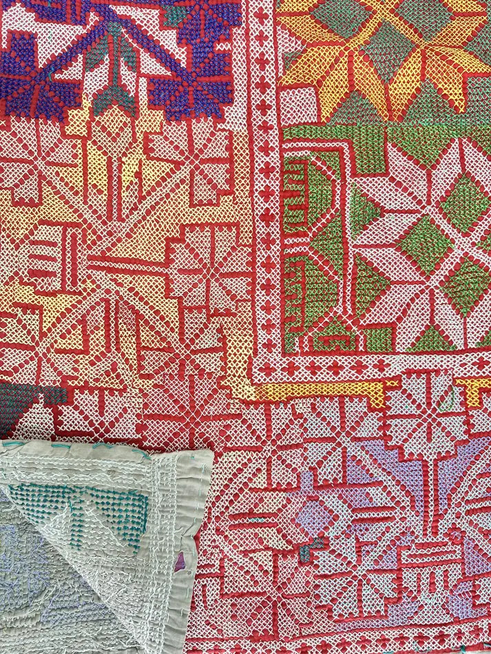 Tapis Dhurrie tissé à la main en coton de style vintage - 6 pieds par 4 pieds