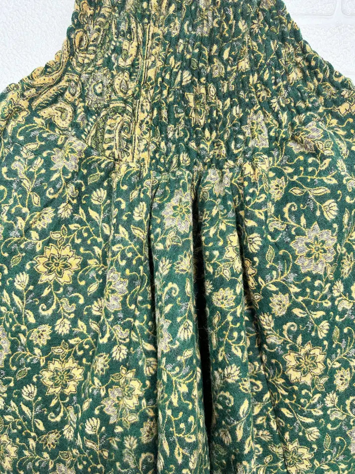 Unisex Yak Wool Blend Harem Pants in floral