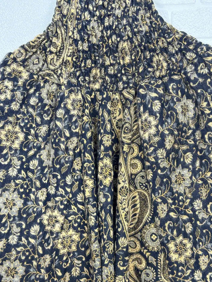 Unisex Yak Wool Blend Harem Pants in floral