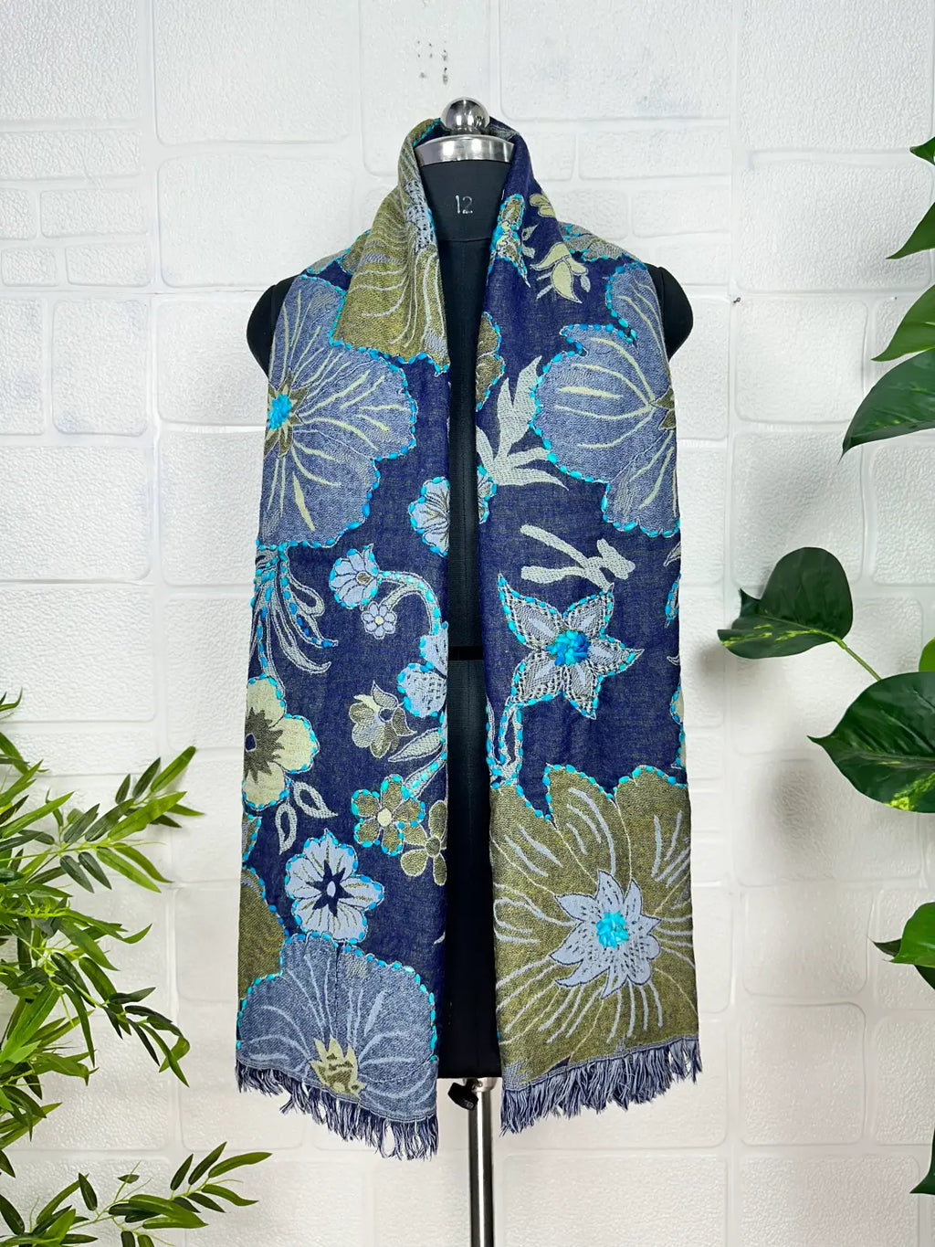 Suzani embroidered Wool Shawl