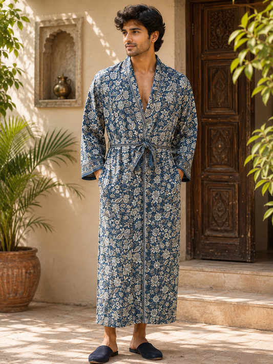 Silky Soft Mens Kimono Robe | Masculine Elegant Classic Sustainable Vintage House Robe gift, Timeless Comfy Lounge Beach Cover Up, Nightwear