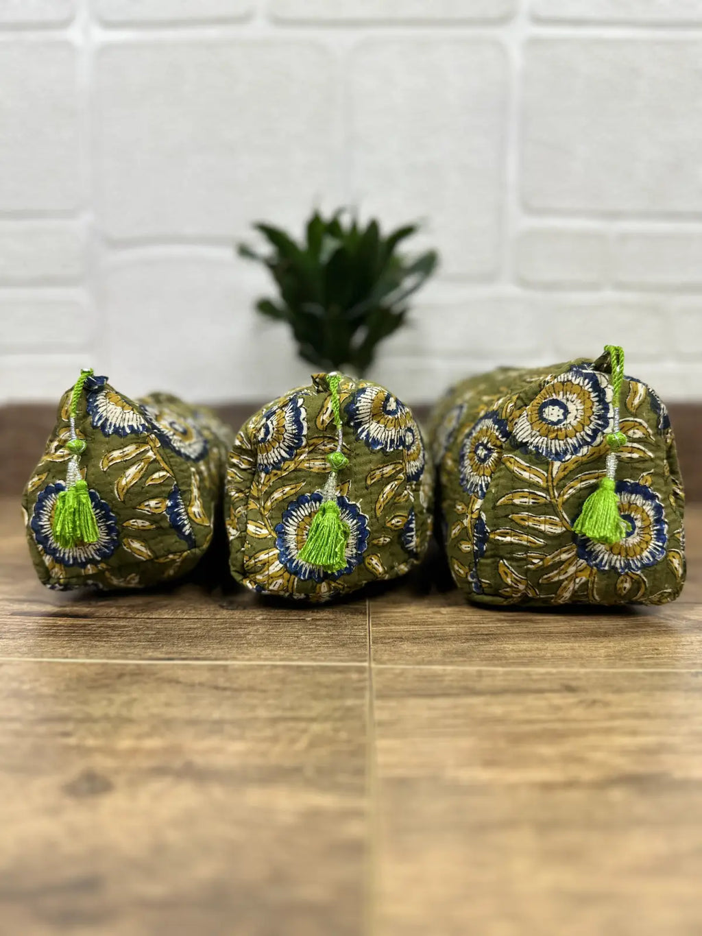 block-printed Toiletry & Makeup Bag