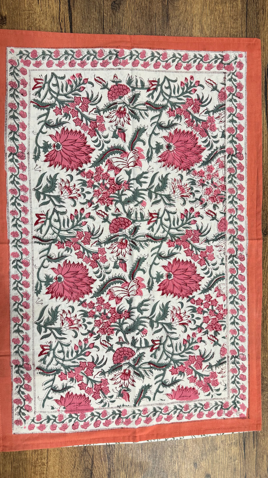 block-printed Cotton Bedsheet & Pillow Cover Set in floral
