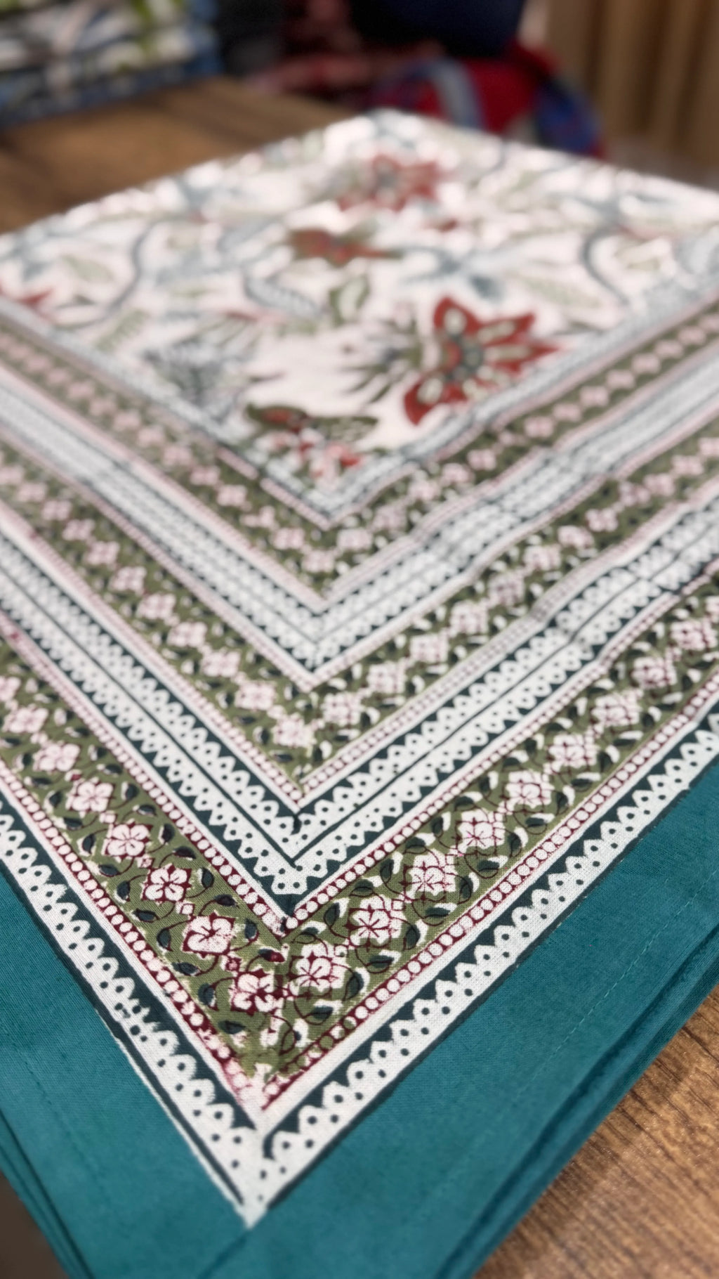 block-printed Cotton Bedsheet & Pillow Cover Set in floral