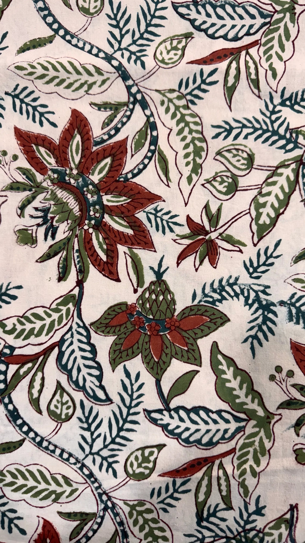block-printed Cotton Bedsheet & Pillow Cover Set in floral