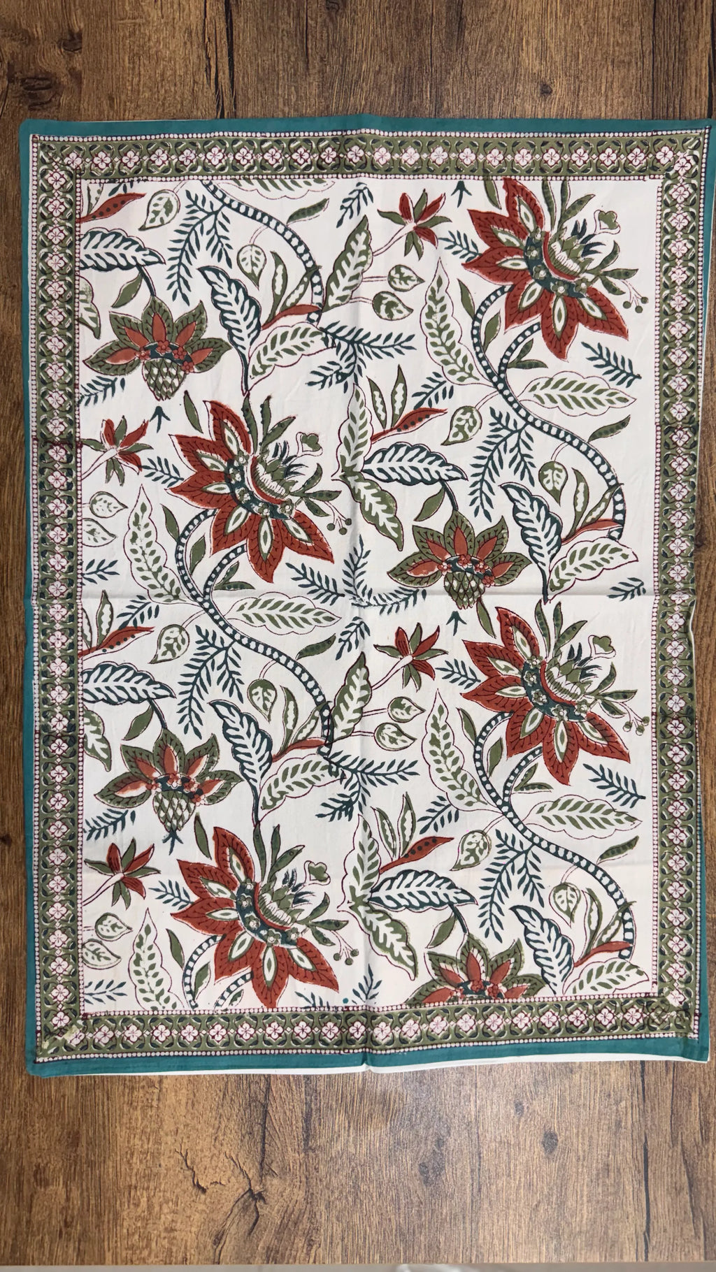 block-printed Cotton Bedsheet & Pillow Cover Set in floral