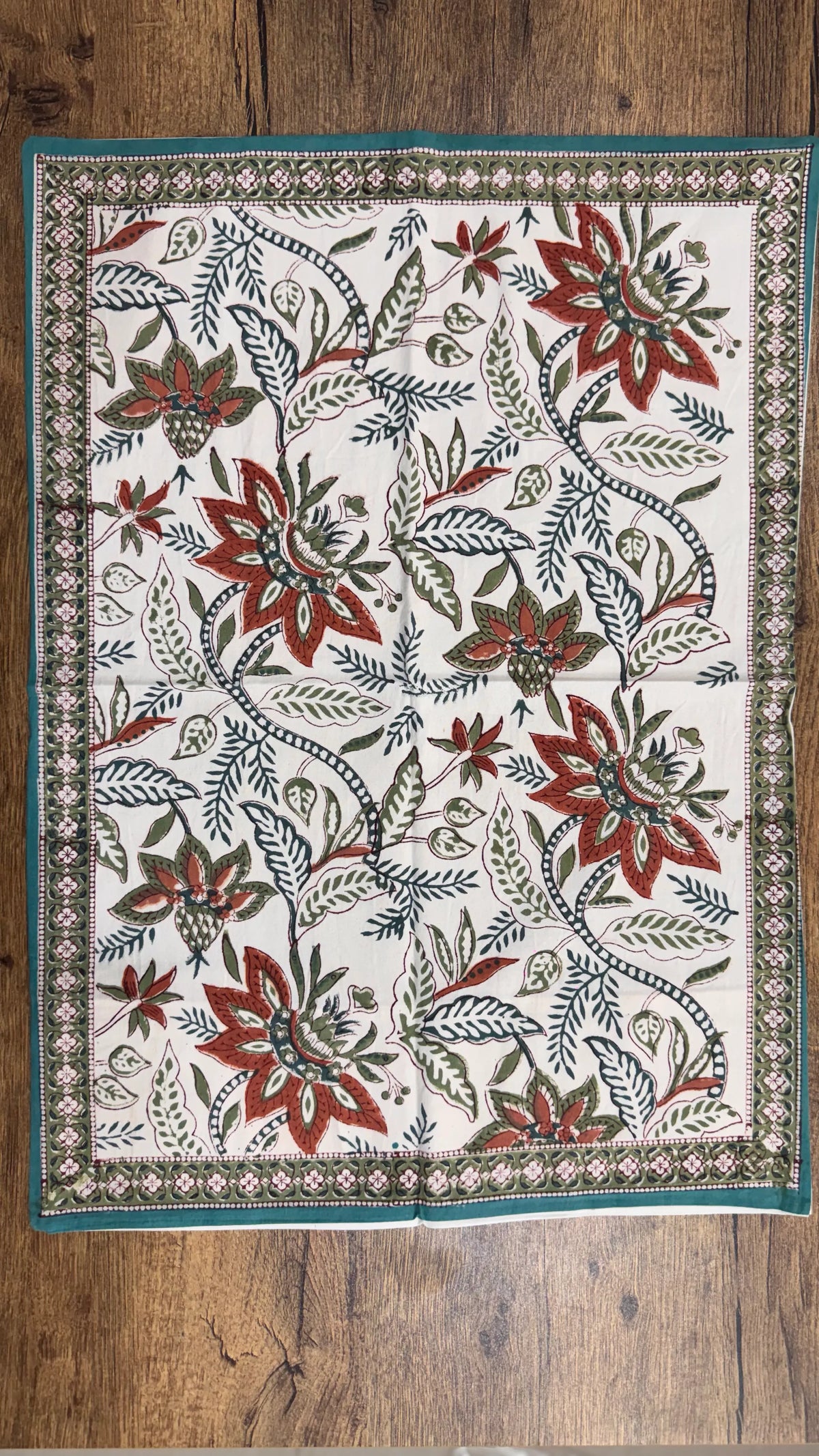 block-printed Cotton Bedsheet & Pillow Cover Set in floral