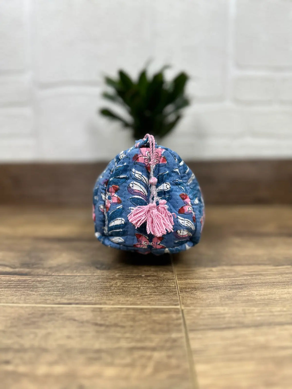 Block Print Toiletry & Makeup Bag | Quilted Wash Bag