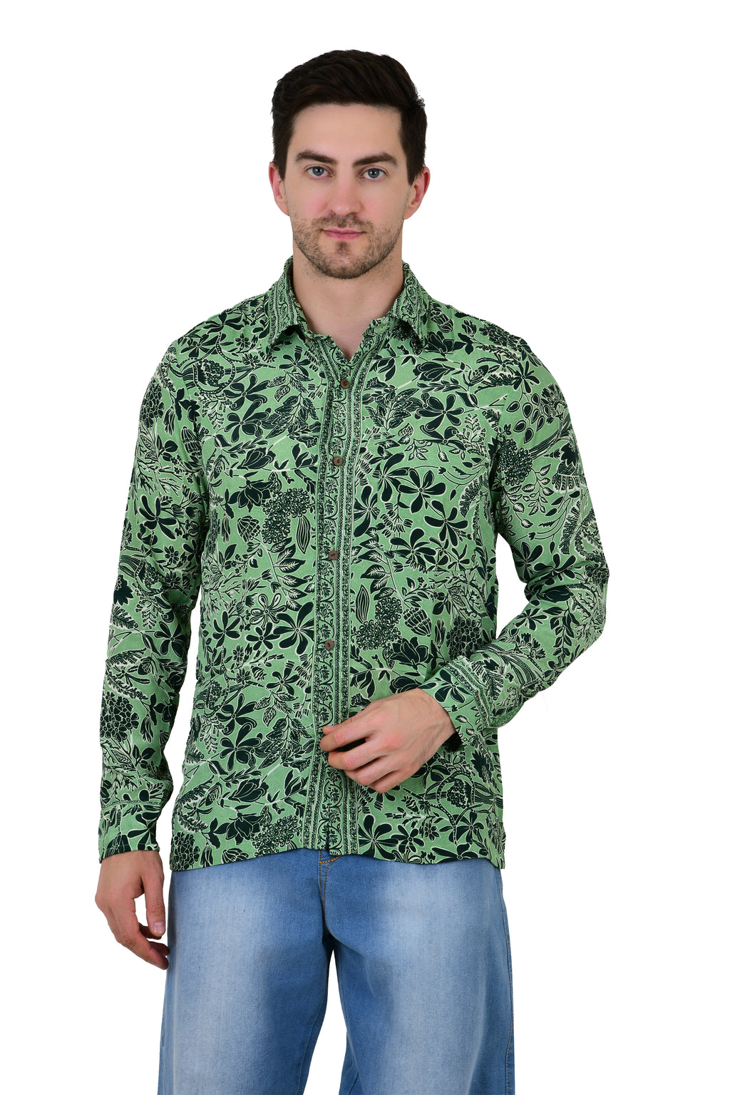 Men's Silk Blend Long-Sleeve Shirt