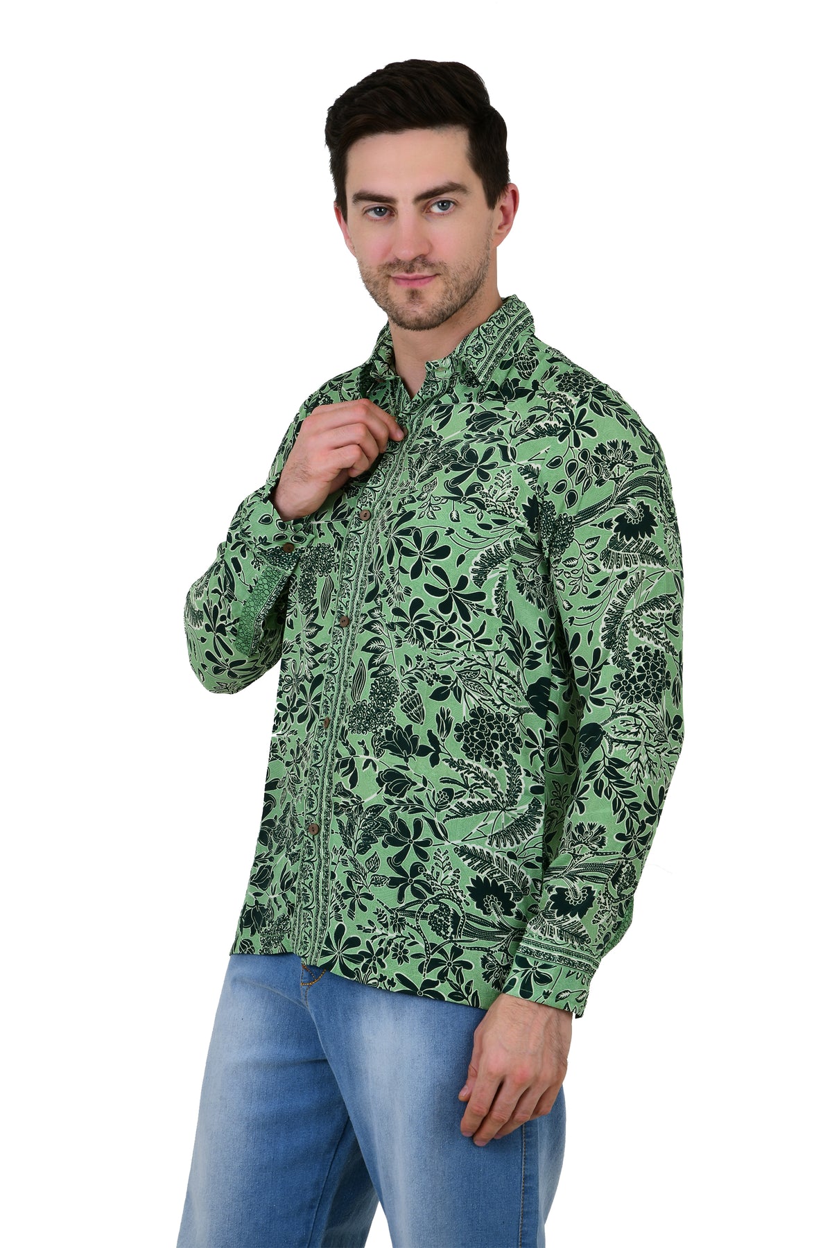 Men's Silk Blend Long-Sleeve Shirt