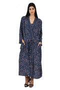 Women's Silk Kimono & Cami Set in blue pink floral