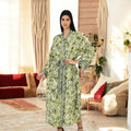Women's Silk Kimono & Cami Set in green paisley