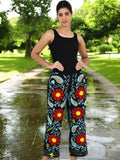 Women's Suzani embroidered Harem Pants in floral with pockets