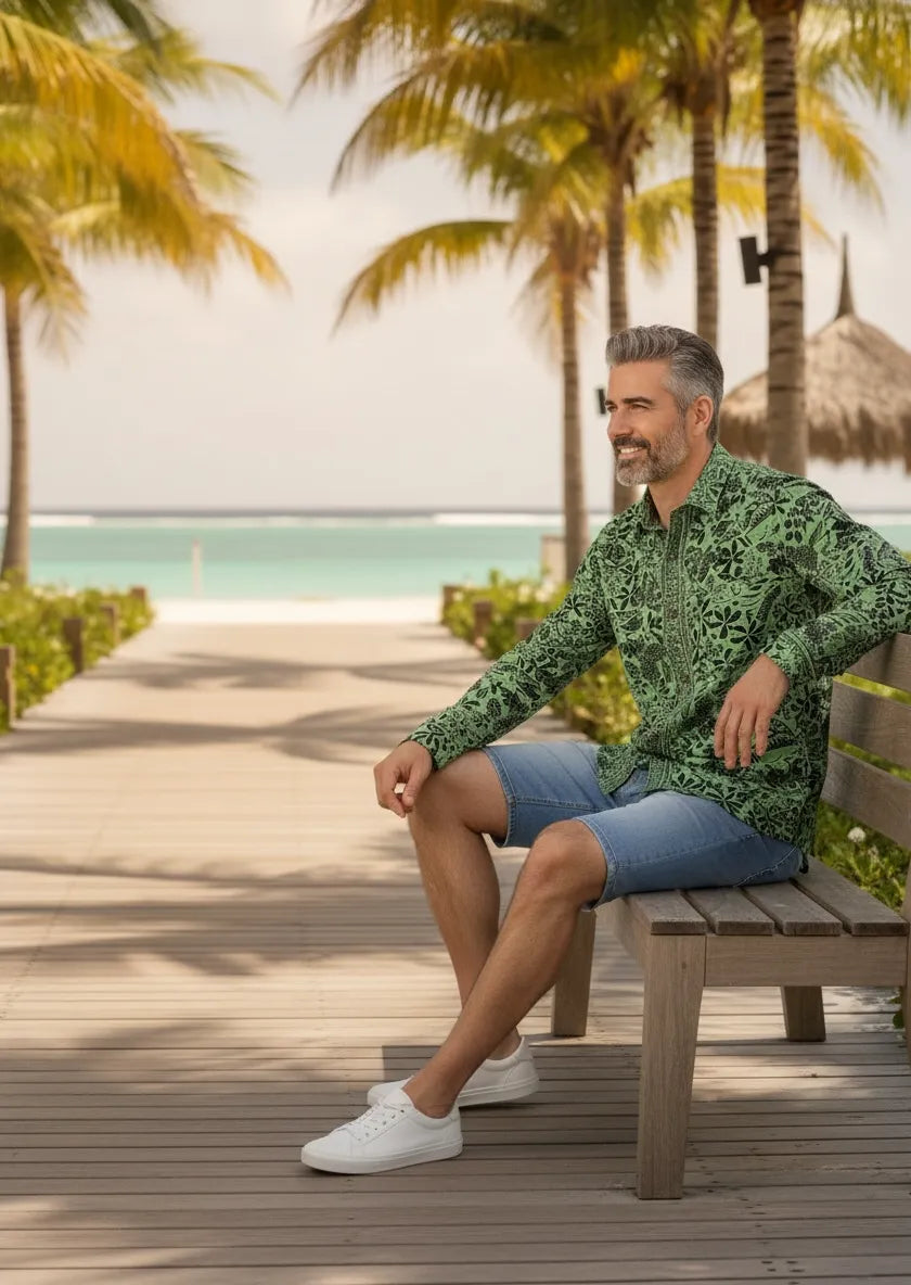 Men's Silk Blend Long-Sleeve Shirt