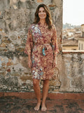 Vintage Silk Kimono Robe in floral