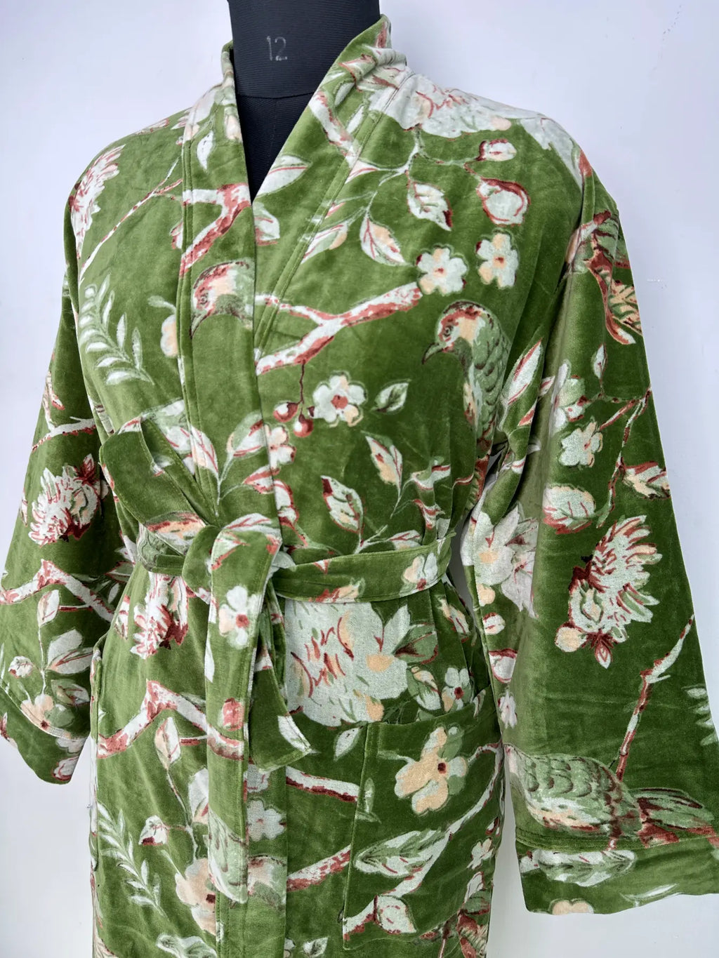 Velvet Womens Kimono | Boho Reversible Dressing Gown with Lining, Bridal Robe & Women's Clothing | Spa Gift for Her, Smoking Jacket for Her