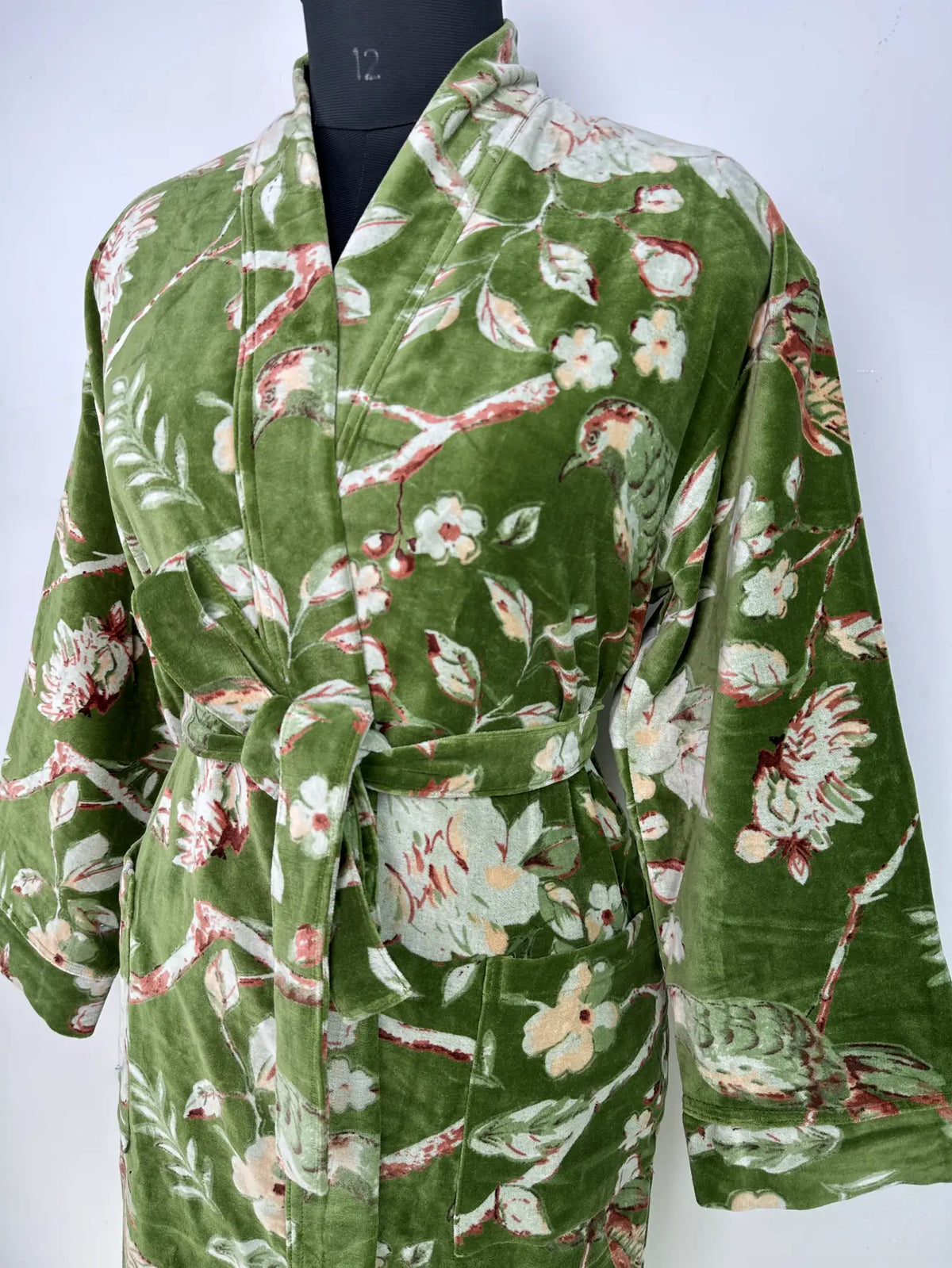Velvet Womens Kimono | Boho Reversible Dressing Gown with Lining, Bridal Robe & Women's Clothing | Spa Gift for Her, Smoking Jacket for Her