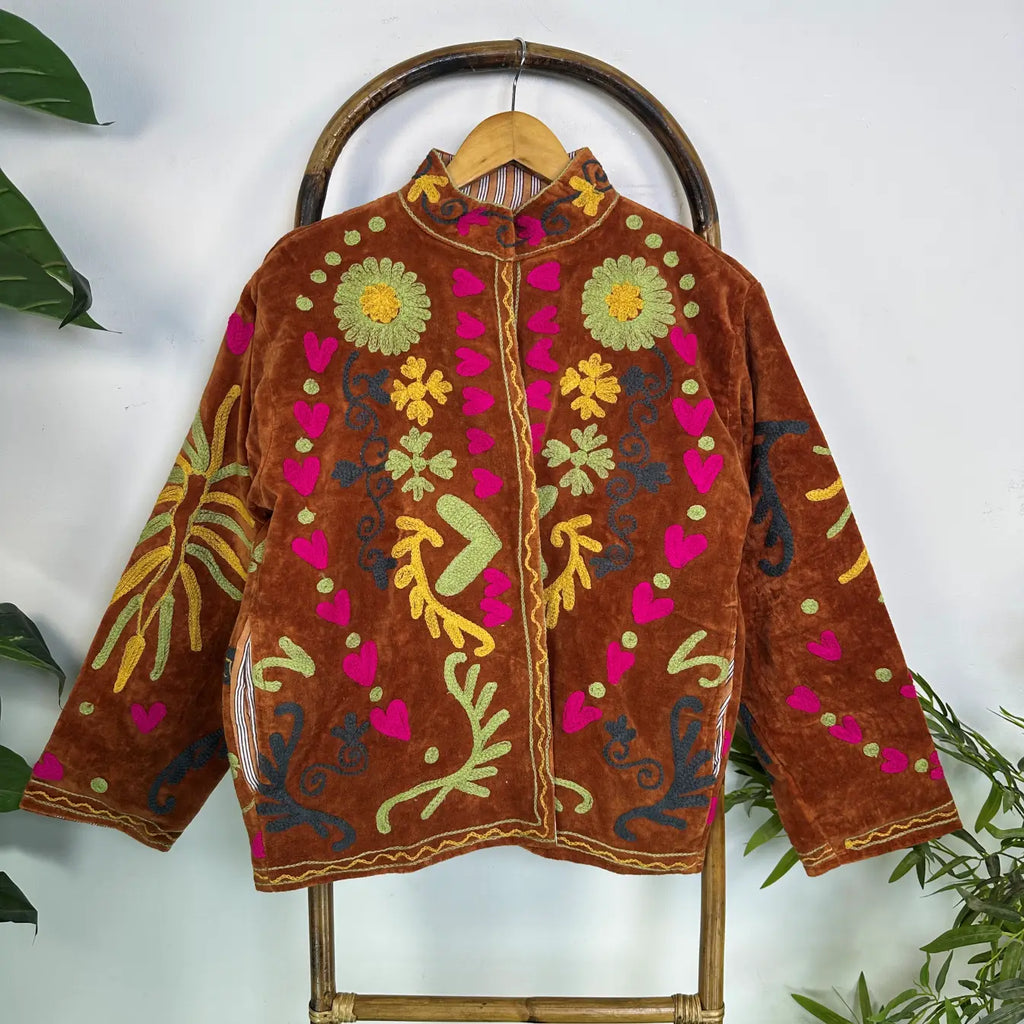 Women's Suzani embroidered Velvet Jacket