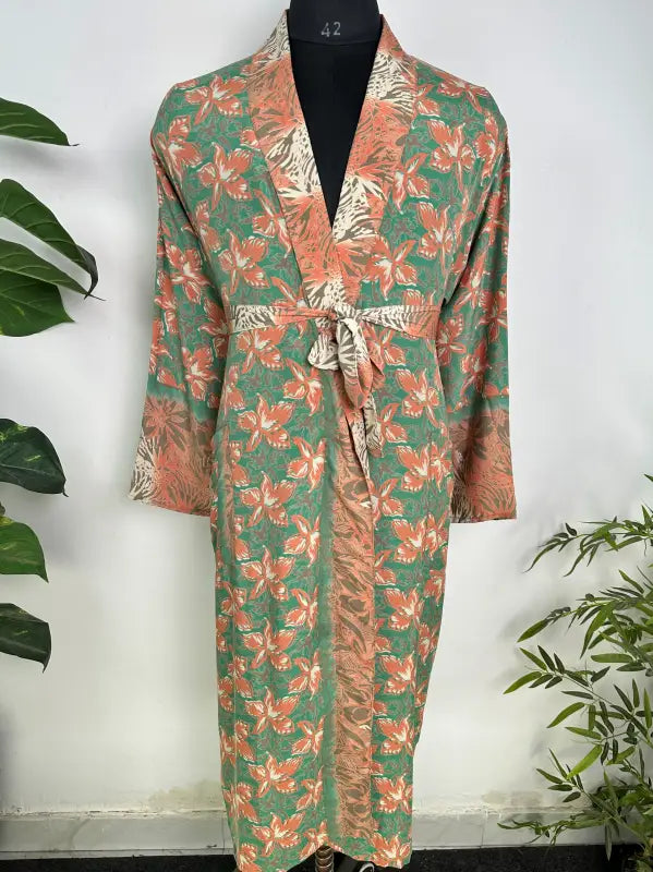 Silky Soft Mens Kimono Robe | Masculine Elegant Classic Sustainable Vintage House Robe gift, Timeless Comfy Lounge Beach Cover Up, Nightwear