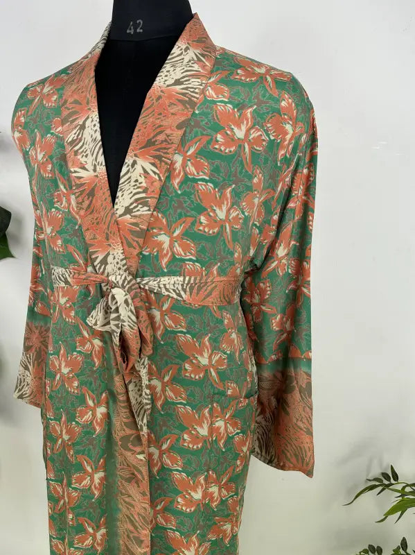 Silky Soft Mens Kimono Robe | Masculine Elegant Classic Sustainable Vintage House Robe gift, Timeless Comfy Lounge Beach Cover Up, Nightwear
