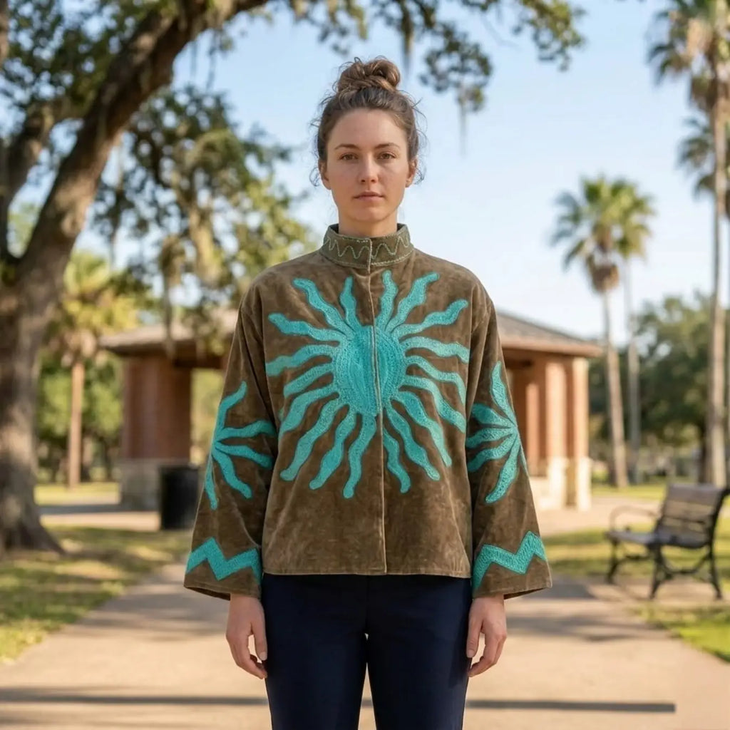 Women's Suzani embroidered Velvet Jacket