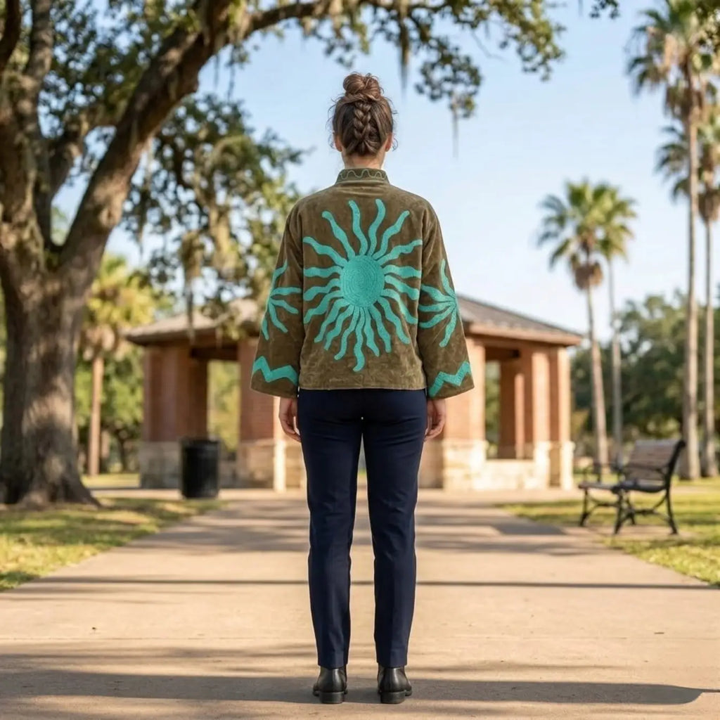 Women's Suzani embroidered Velvet Jacket