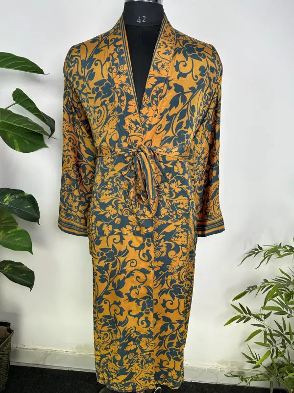 Silky Soft Mens Kimono Robe | Masculine Elegant Classic Sustainable Vintage House Robe gift, Timeless Comfy Lounge Beach Cover Up, Nightwear