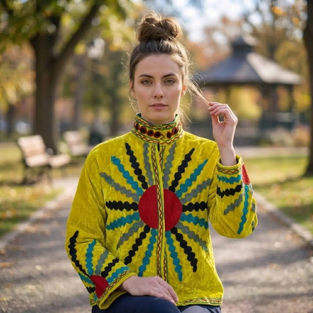 Women's Suzani embroidered Velvet Jacket