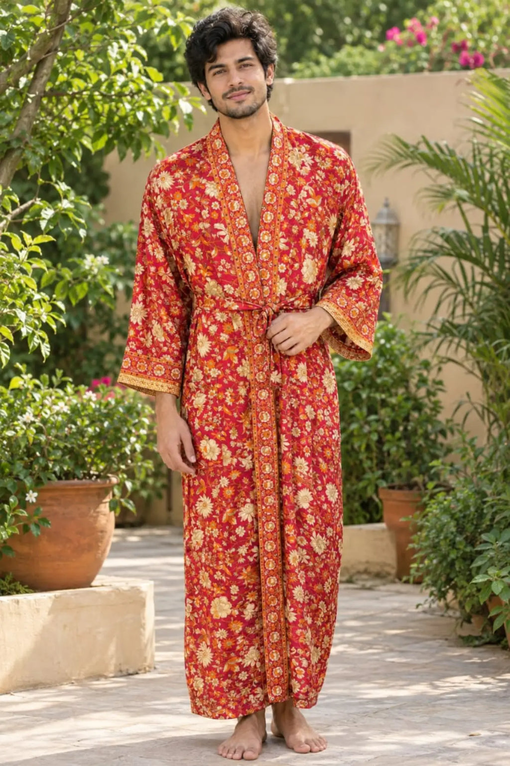 Silky Soft Mens Kimono Robe | Masculine Elegant Classic Sustainable Vintage House Robe gift, Timeless Comfy Lounge Beach Cover Up, Nightwear