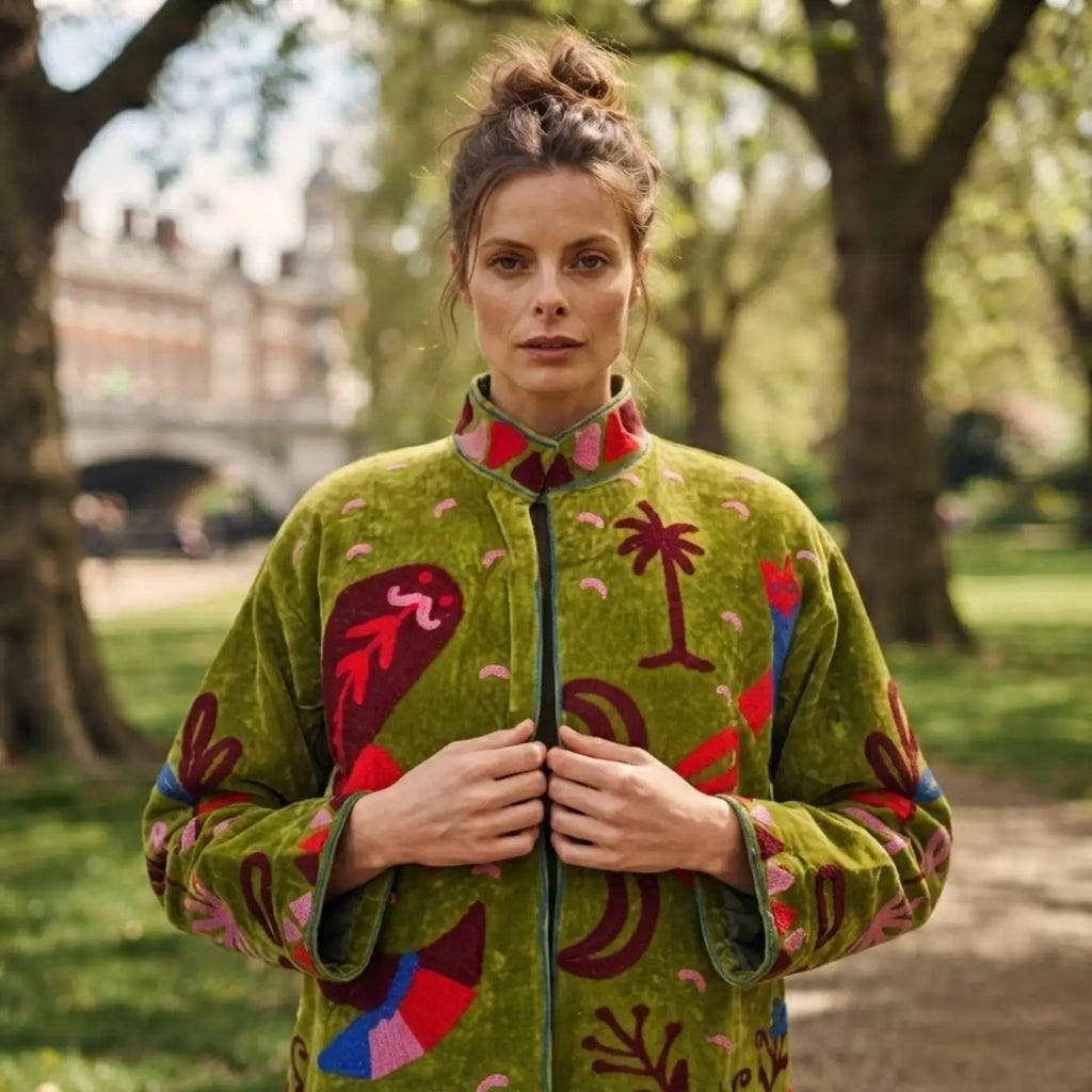 Women's Suzani embroidered Velvet Jacket