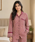 Bridal Silk Blend Pajama Set, Handmade Sari Sleepwear for Honeymoon and Wedding Morning, Bridal Shower Gift, Bachelorette Party, Bride Gift