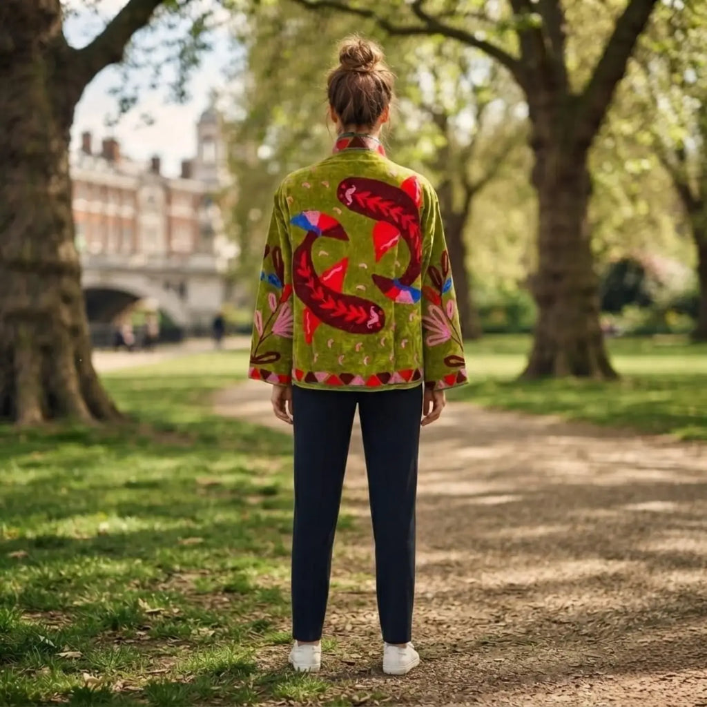 Women's Suzani embroidered Velvet Jacket