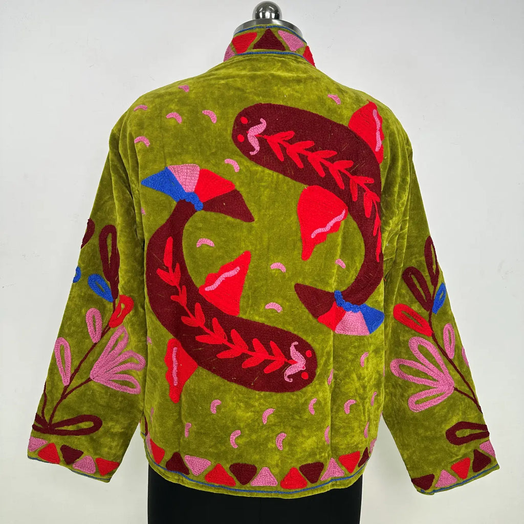 Women's Suzani embroidered Velvet Jacket