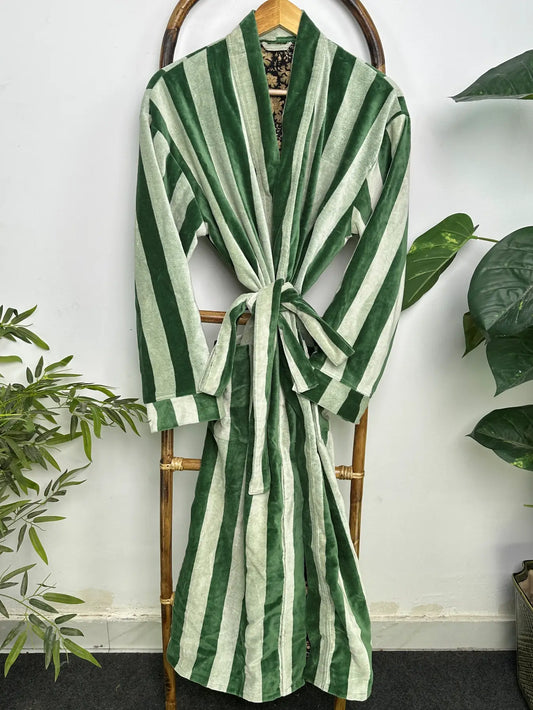 Luxury Velvet  Womens Kimono | Boho Reversible Dressing Gown With Lining, Womens Clothing, Bridal Robe, Smoking Jacket For Him, Spa Gift