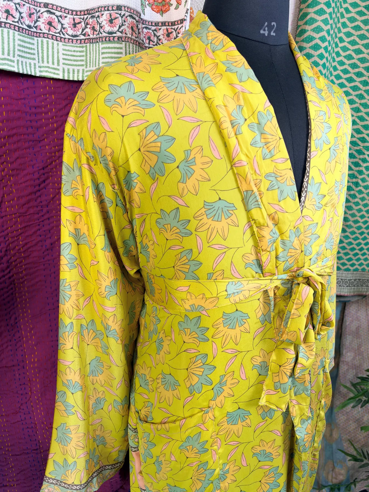 Silky Soft Mens Kimono Robe | Masculine Elegant Classic Sustainable Vintage House Robe gift, Timeless Comfy Lounge Beach Cover Up, Nightwear